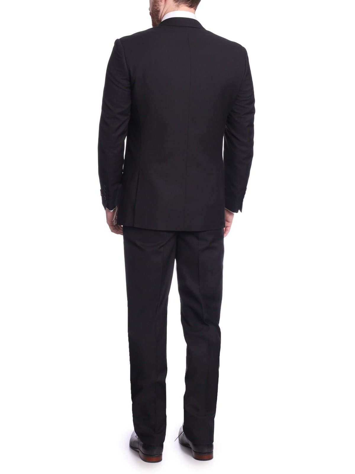 Raphael Bestselling Items Raphael Men's Regular Classic Fit Solid Black 2 Button Mens Wool-touch Suit