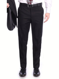 Thumbnail for Raphael PANTS Raphael Classic Fit Solid Black Flat Front Washable Prehemmed Dress Pants