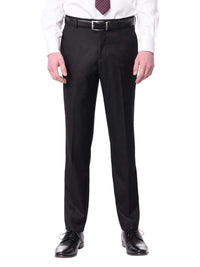 Thumbnail for Raphael PANTS Raphael Men's Washable Flat Front Slim Fit Black Dress Pants