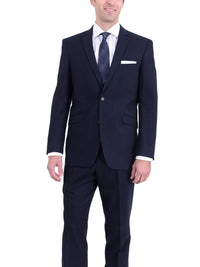 Thumbnail for Raphael TWO PIECE SUITS 36S Men's Raphael Slim Fit Solid Navy Blue Two Button Wool Formal Business Suit