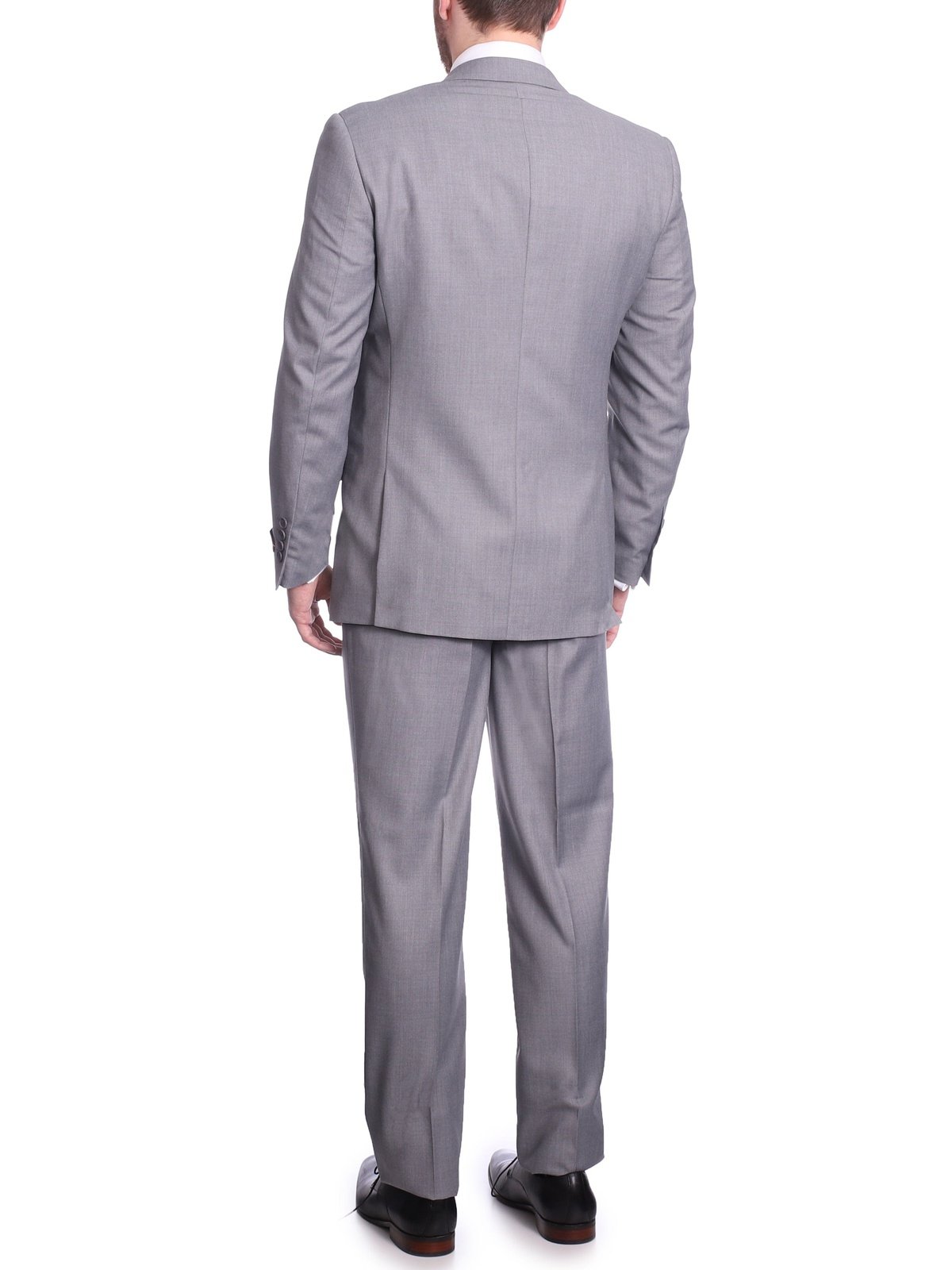 Raphael TWO PIECE SUITS Raphael Men's Slim Fit Light Gray Wool-touch Two Button 2 Piece Suit