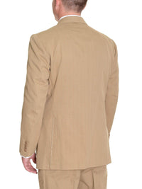 Thumbnail for Sartoria Partenopea 40R 50 Tan Striped Unlined Cotton Cashmere Suit - The Suit Depot