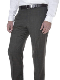 Thumbnail for Tasso Elba Sale Pants Tasso Elba Mens Olive Plaid Flat Front Wool Dress Pants